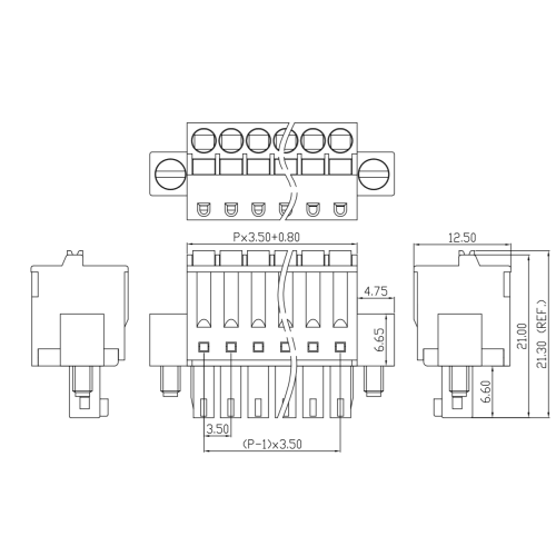 3,5 mm con tornillo para el tornillo de oído Terminal de resorte de enrollamiento